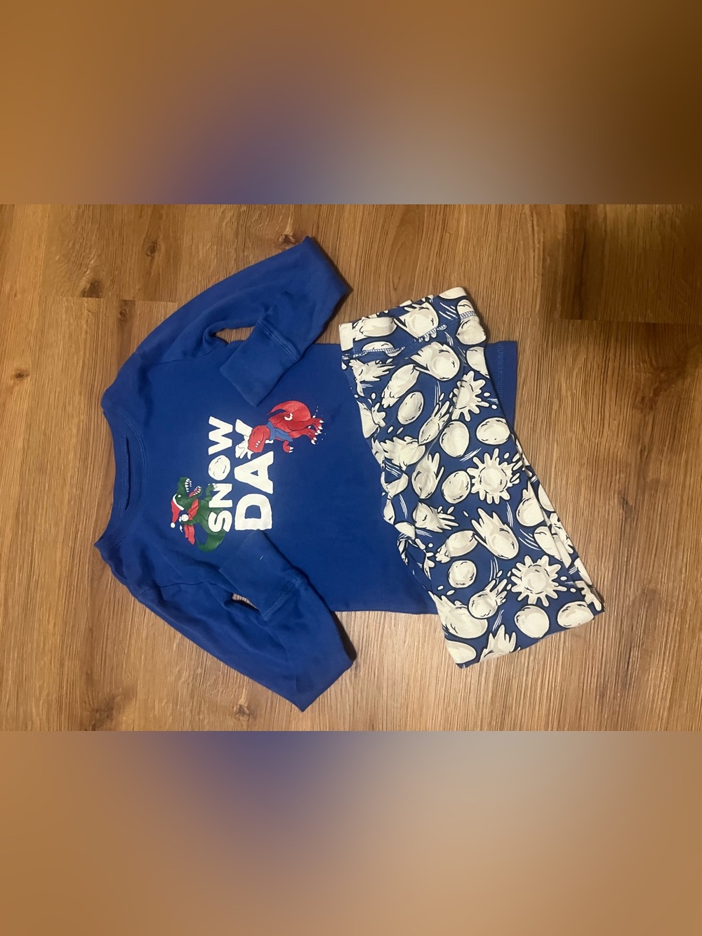 GAP Blue 'Snow Day' Two-Piece Pajama Set